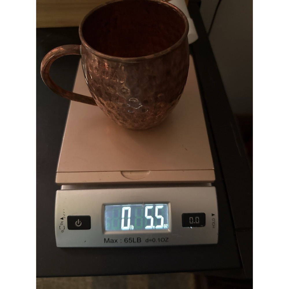 Vintage Hammered Copper Moscow Mule Mug with Brass Handle - Picture 7 of 7